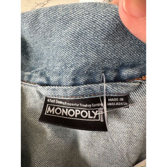 NWT Hasbro Monopoly Men's Denim Jacket Size Small - Picture 8 of 8